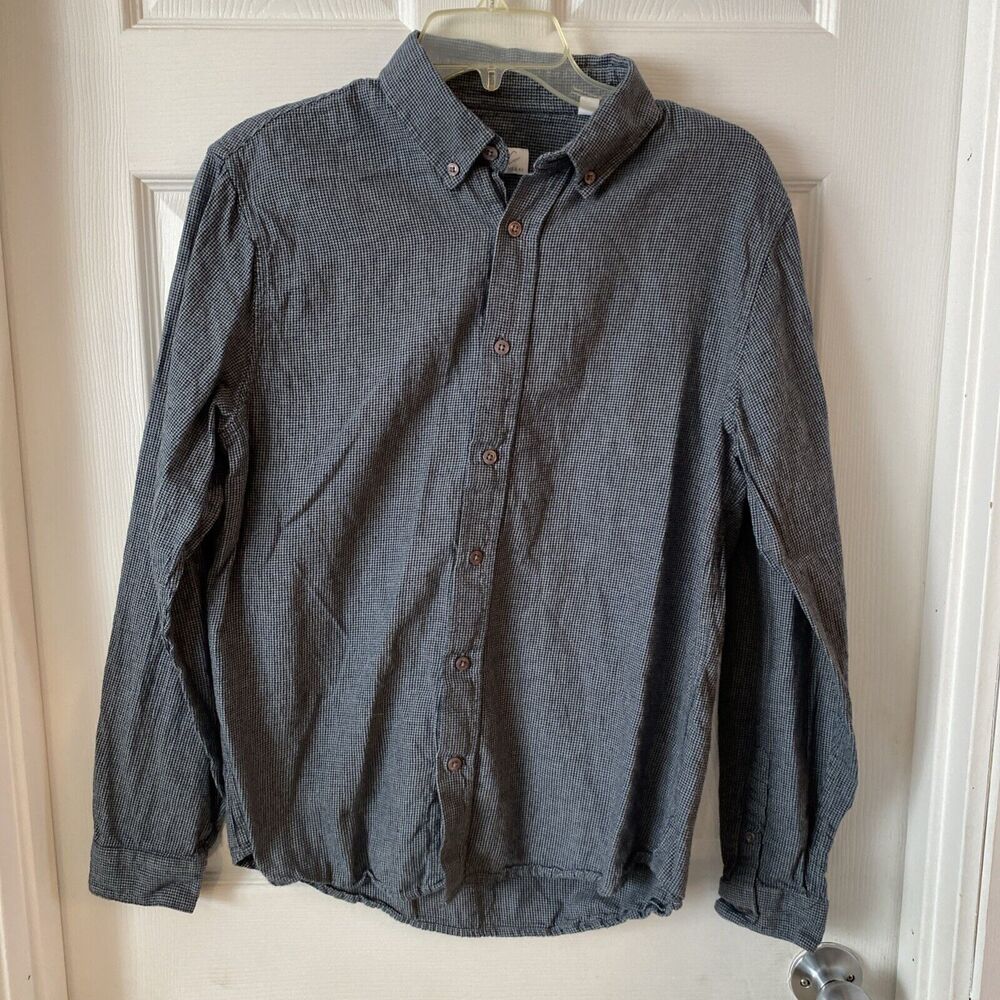 Cotton & Co. Shirt Mens Size Medium Button Up Long Sleeve Houndstooth